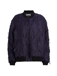 Fray Jacquard Bomber Jacket