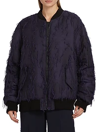 Fray Jacquard Bomber Jacket