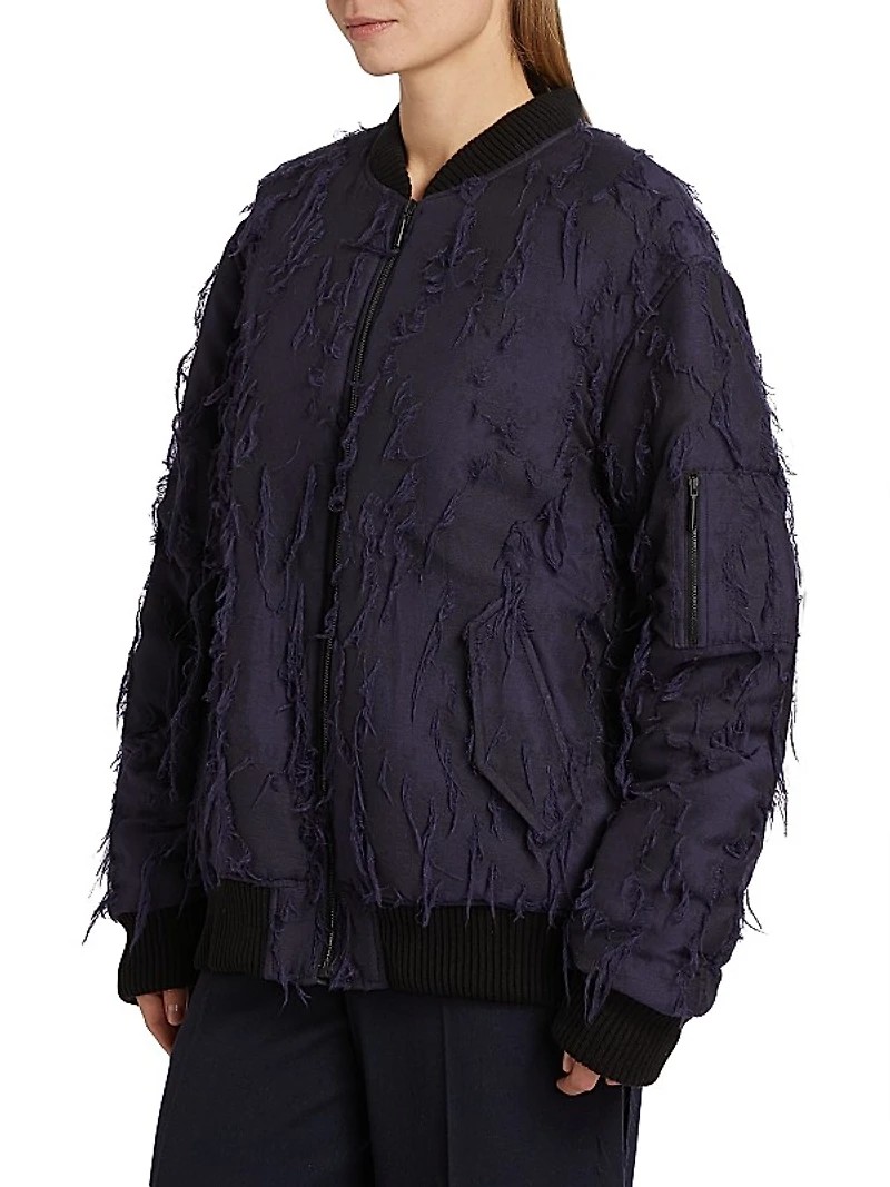 Fray Jacquard Bomber Jacket