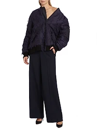 Fray Jacquard Bomber Jacket