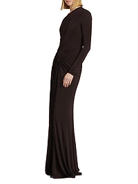 One-Shoulder Draped Gown