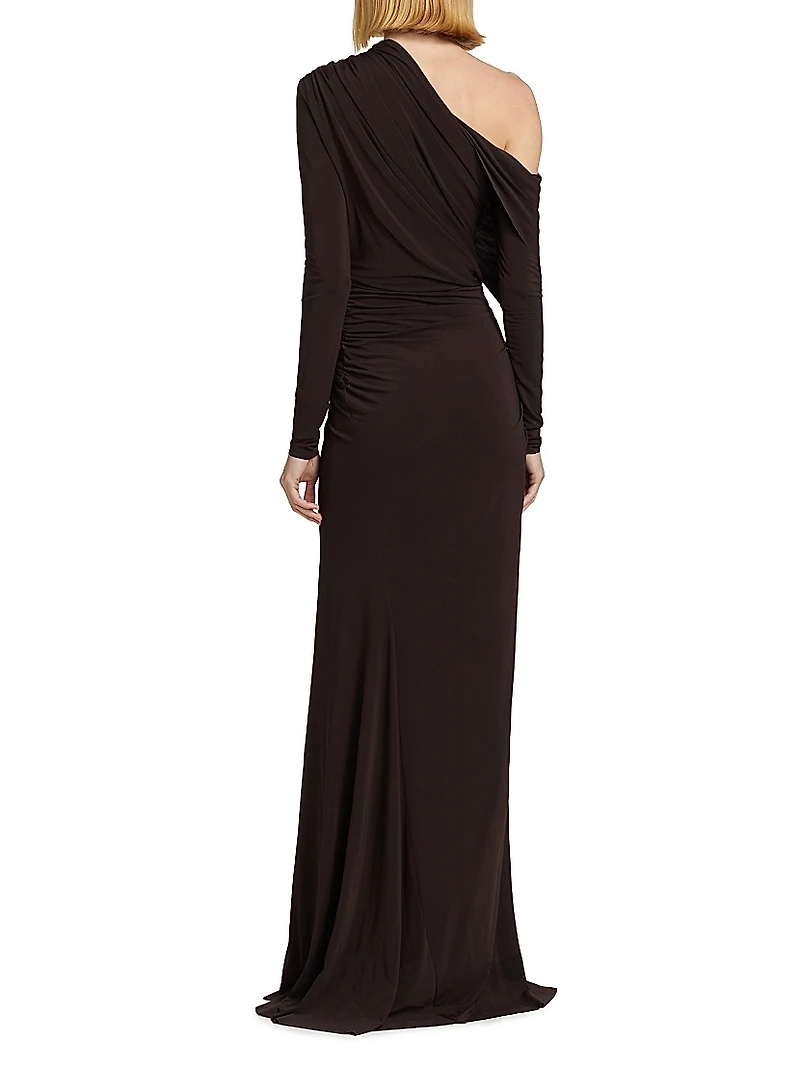 One-Shoulder Draped Gown