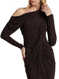 One-Shoulder Draped Gown
