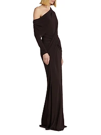 One-Shoulder Draped Gown