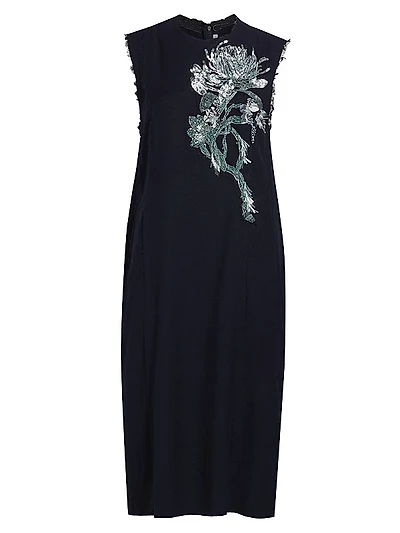 Floral Embellished Shift Dress