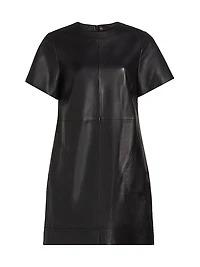 Leather Shift Minidress