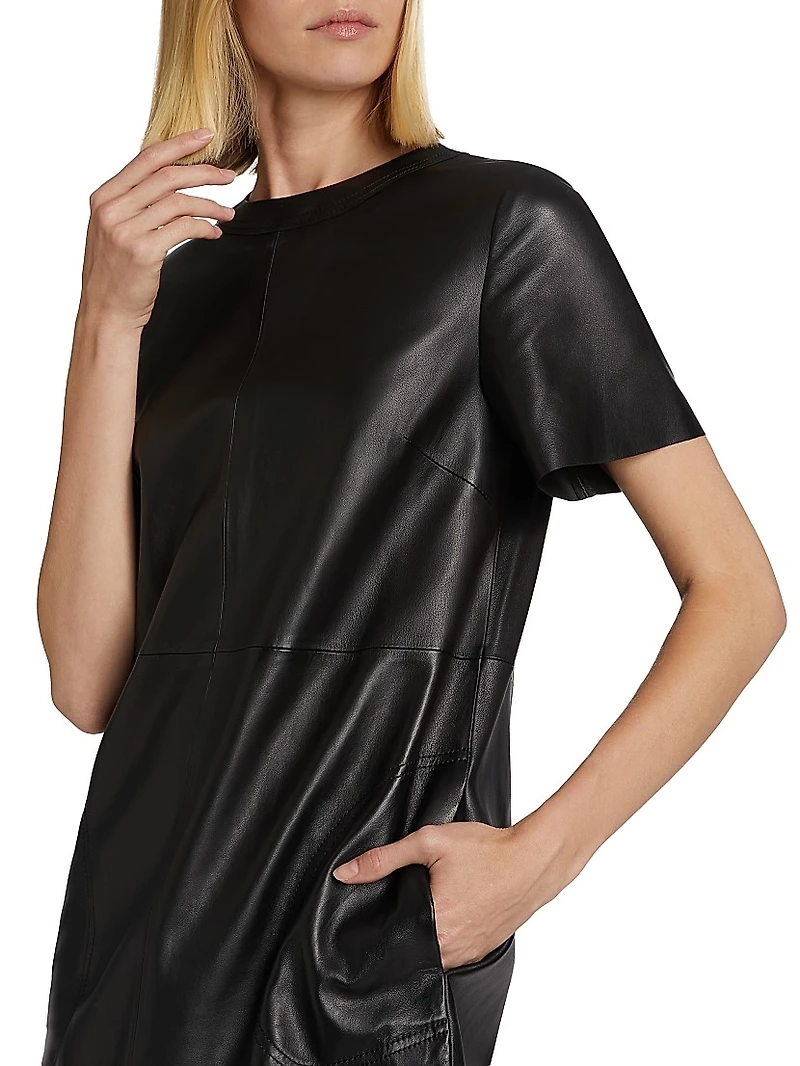Leather Shift Minidress