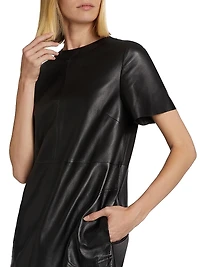Leather Shift Minidress