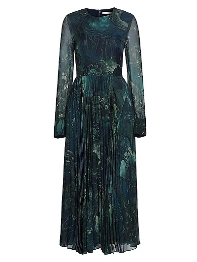 Printed Chiffon Maxi Dress