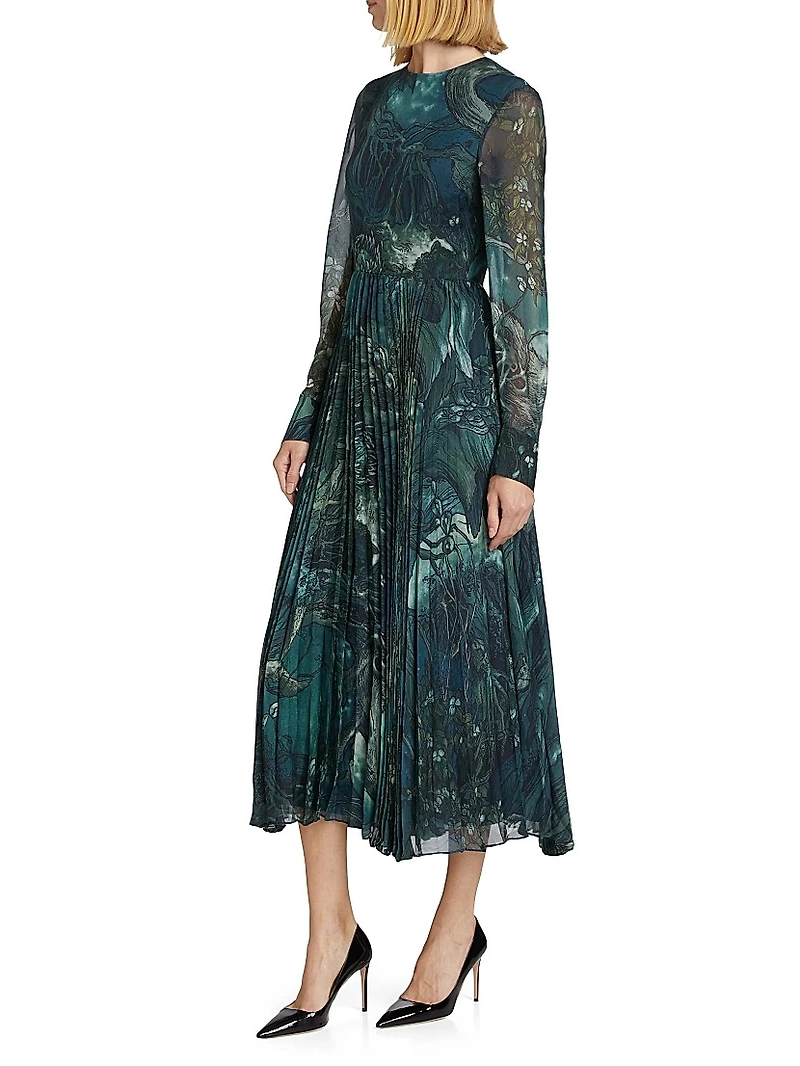Printed Chiffon Maxi Dress