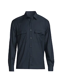 COLLECTION Solid Wool Woven Overshirt