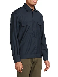 COLLECTION Solid Wool Woven Overshirt