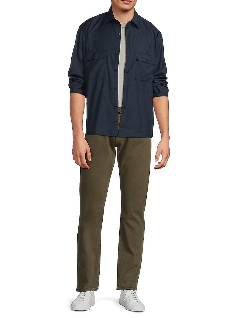 COLLECTION Solid Wool Woven Overshirt