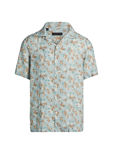 COLLECTION Floral Linen Camp Shirt