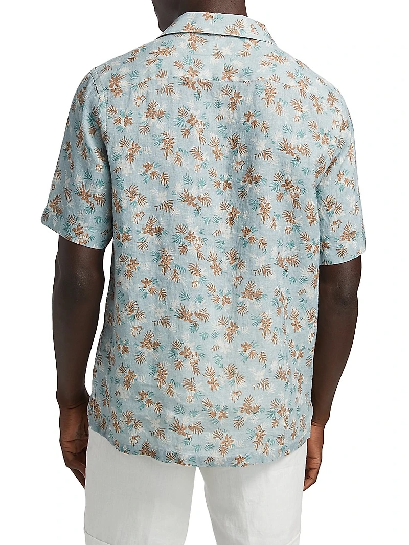 COLLECTION Floral Linen Camp Shirt