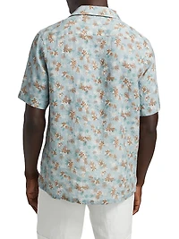 COLLECTION Floral Linen Camp Shirt