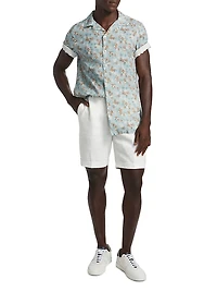 COLLECTION Floral Linen Camp Shirt