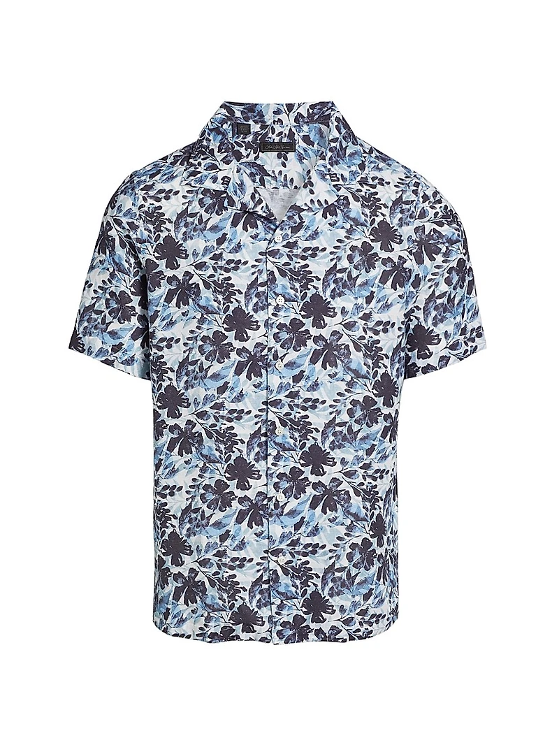 COLLECTION Floral Linen-Blend Camp Shirt