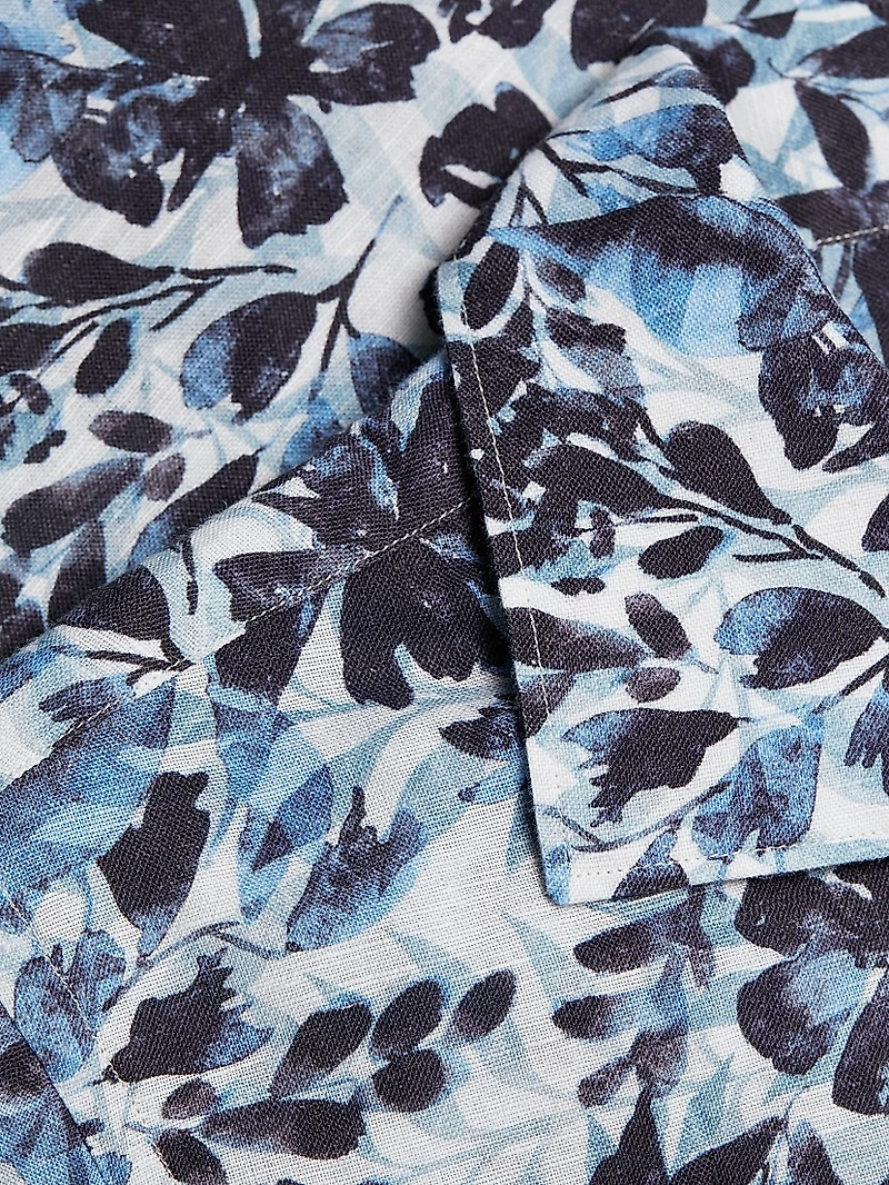 COLLECTION Floral Linen-Blend Camp Shirt