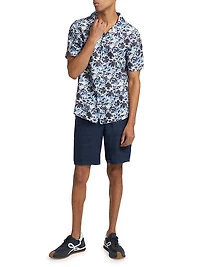 COLLECTION Floral Linen-Blend Camp Shirt