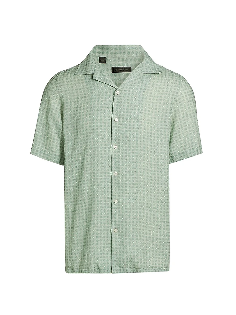 COLLECTION Geometric Linen Camp Shirt