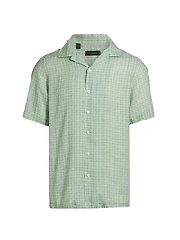COLLECTION Geometric Linen Camp Shirt