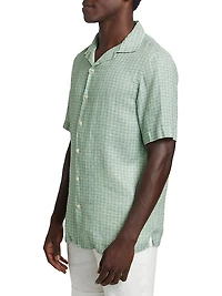 COLLECTION Geometric Linen Camp Shirt