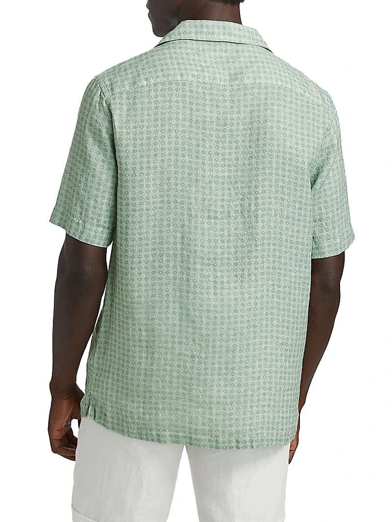 COLLECTION Geometric Linen Camp Shirt