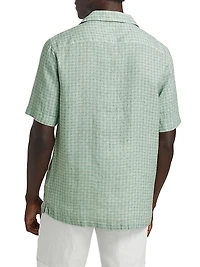 COLLECTION Geometric Linen Camp Shirt