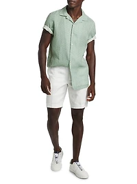 COLLECTION Geometric Linen Camp Shirt