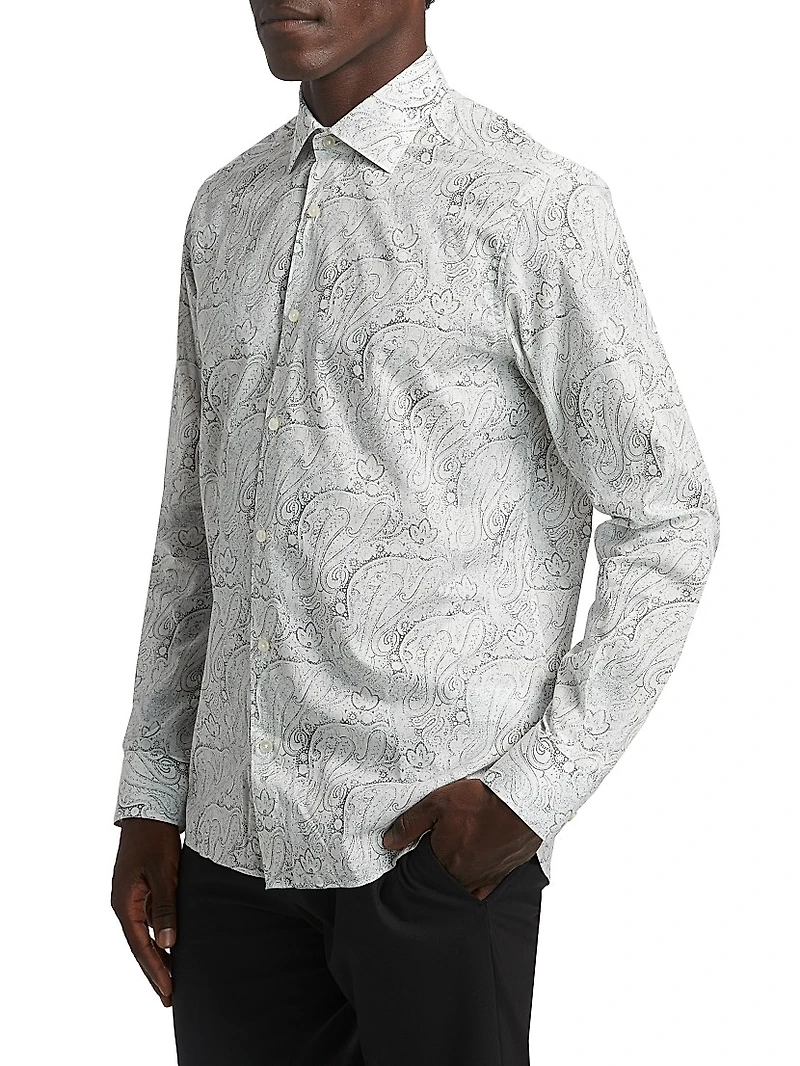 COLLECTION Paisley Button-Front Shirt