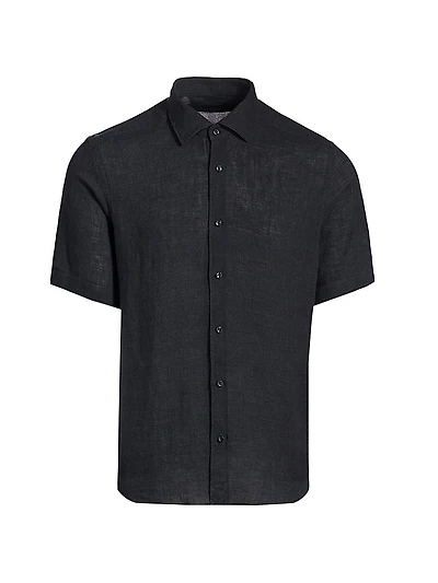 Linen Button-Front Shirt