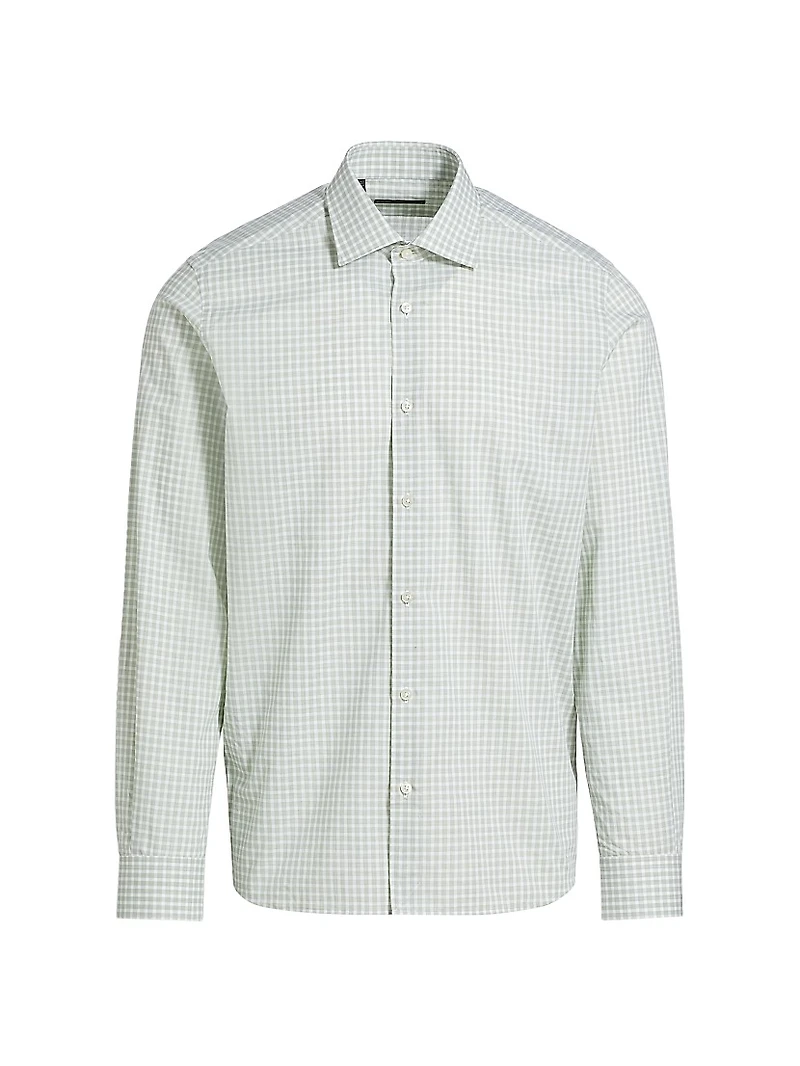 COLLECTION Green Check Button-Front Shirt