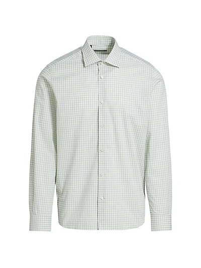 COLLECTION Green Check Button-Front Shirt