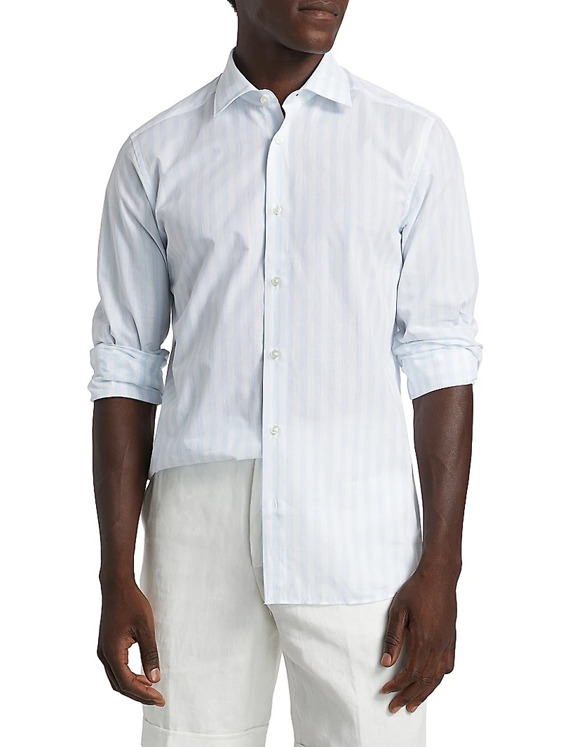 COLLECTION Striped Button-Front Shirt