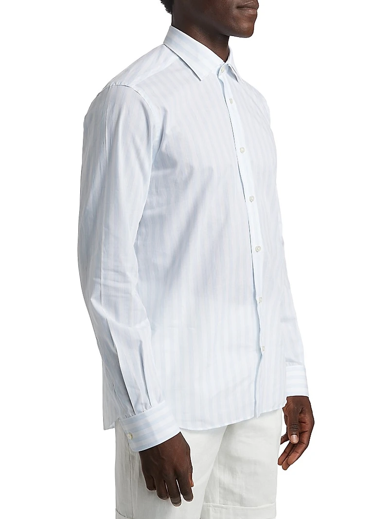 COLLECTION Striped Button-Front Shirt