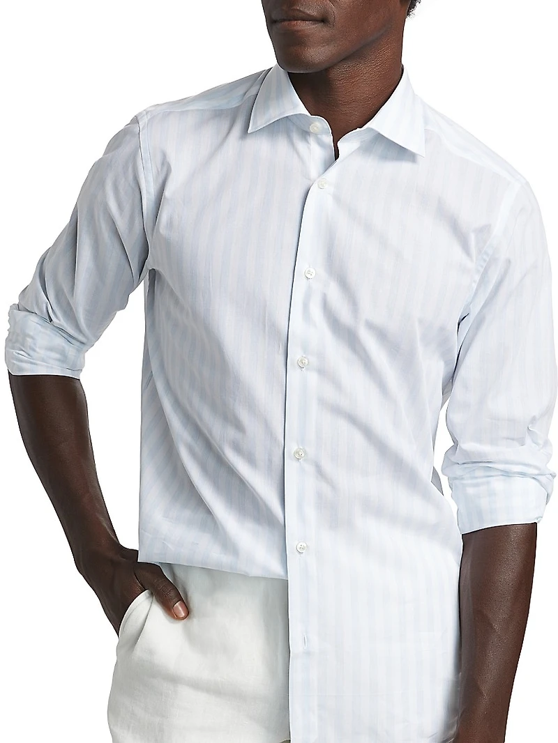 COLLECTION Striped Button-Front Shirt