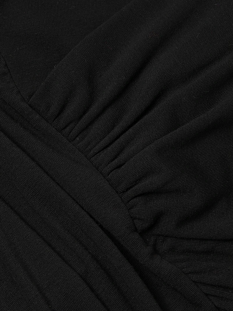 Ruched Sleeveless Midi-Dress