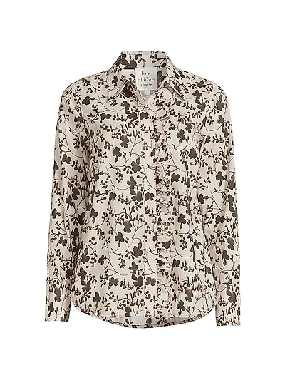 Tea Leaves Frilled Button-Front Blouse