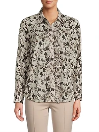 Tea Leaves Frilled Button-Front Blouse