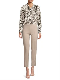 Tea Leaves Frilled Button-Front Blouse