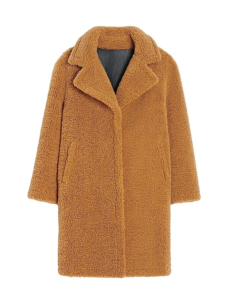 Anei Faux-Leather & -Shearling Reversible Coat