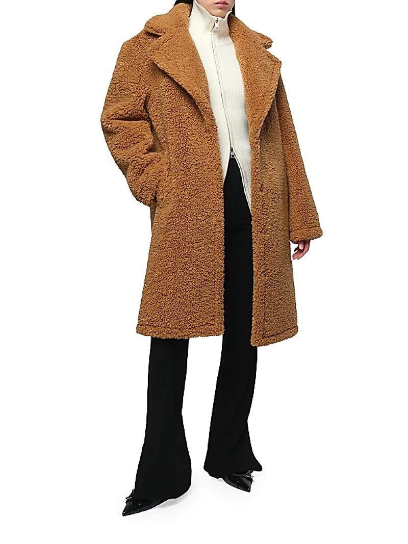 Anei Faux-Leather & -Shearling Reversible Coat