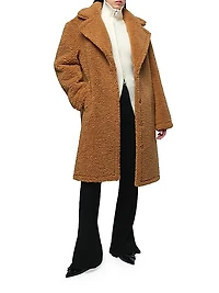 Anei Faux-Leather & -Shearling Reversible Coat