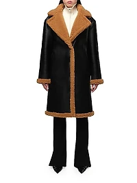 Anei Faux-Leather & -Shearling Reversible Coat