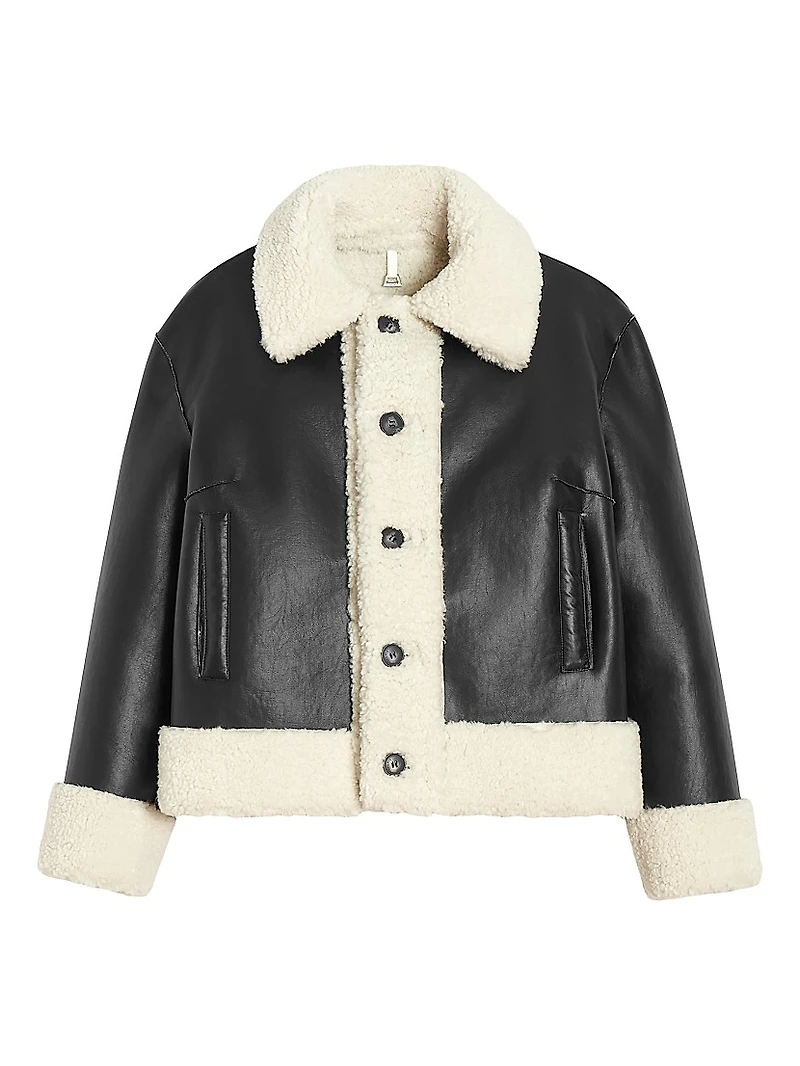 Charlie Vegan-Leather Reversible Coat