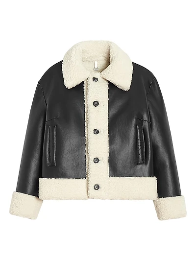 Charlie Vegan-Leather Reversible Coat