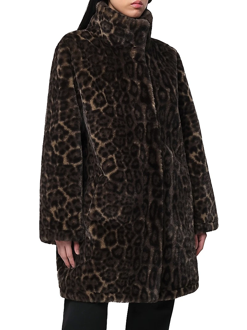 Blair Leopard Faux Fur Coat