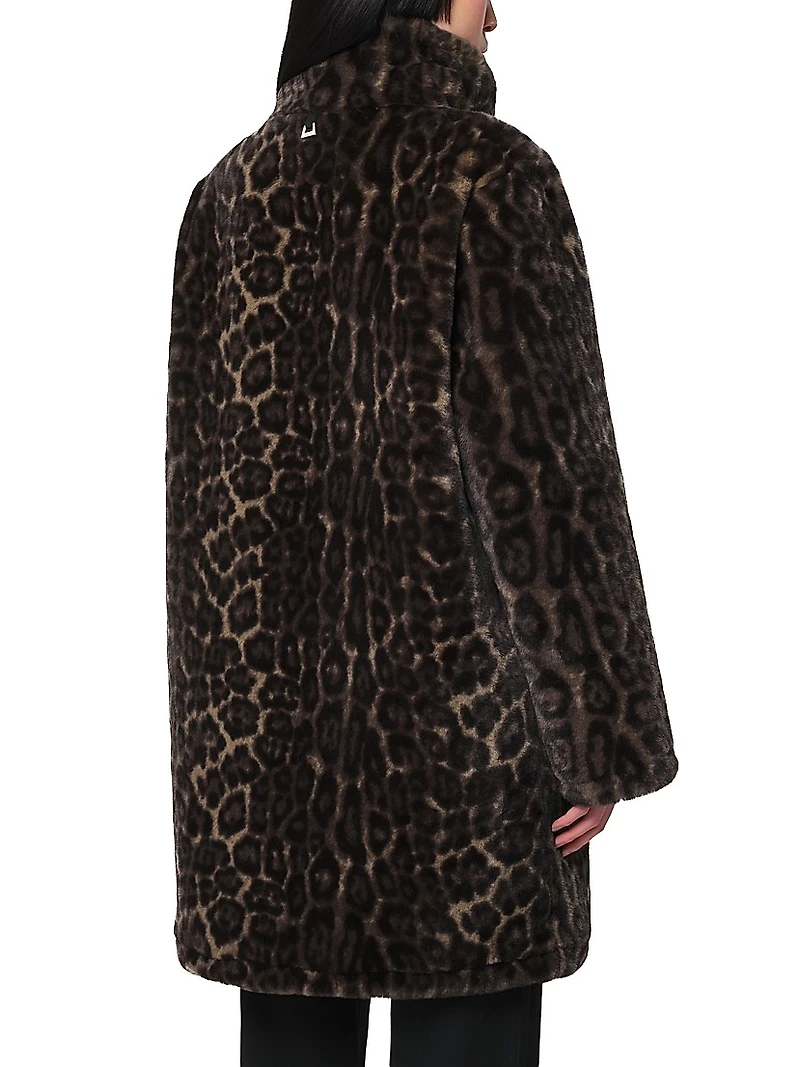 Blair Leopard Faux Fur Coat