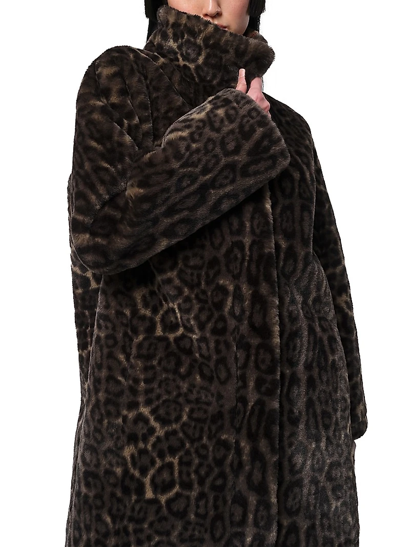 Blair Leopard Faux Fur Coat